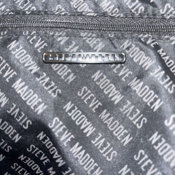 Steve Madden Bqueens Black Quilted Large Backpack Bag Pockets - Picture 11 of 11